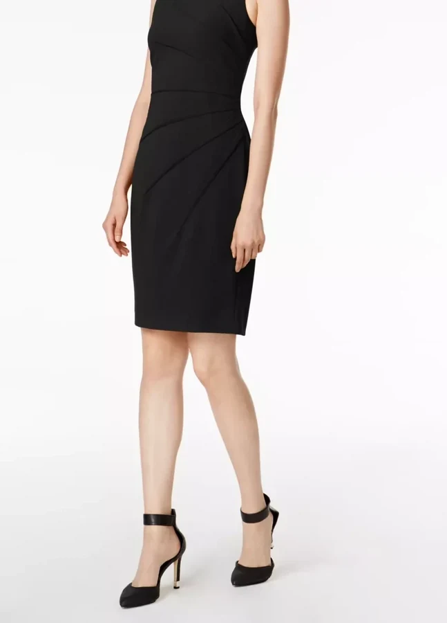 Calvin Klein Starburst sheath dress, worn