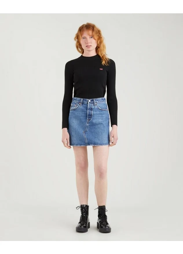 Levi's High-rise deconstructed Iconic skirt, worn